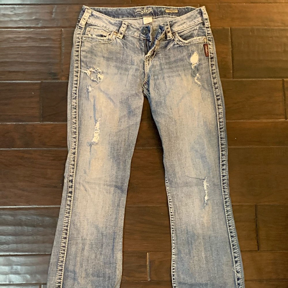 Silver Twisted Jeans 27W/33L